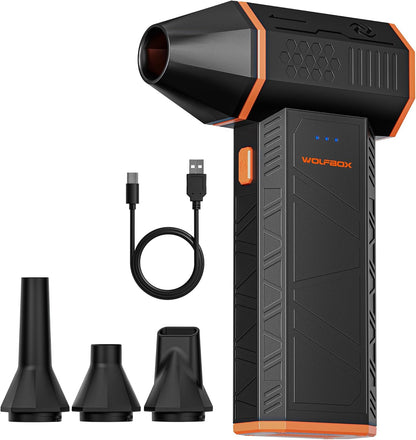 MF50 Compressed Air Duster-110000Rpm Super Power Electric Air Duster, 3-Gear Adjustable Mini Blower with Fast Charging, Dust Blower for Computer, Keyboard, House, Outdoor and Car