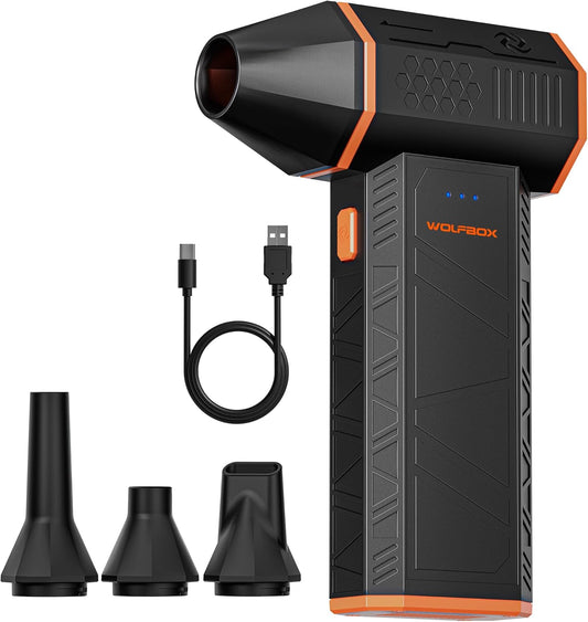 MF50 Compressed Air Duster-110000Rpm Super Power Electric Air Duster, 3-Gear Adjustable Mini Blower with Fast Charging, Dust Blower for Computer, Keyboard, House, Outdoor and Car